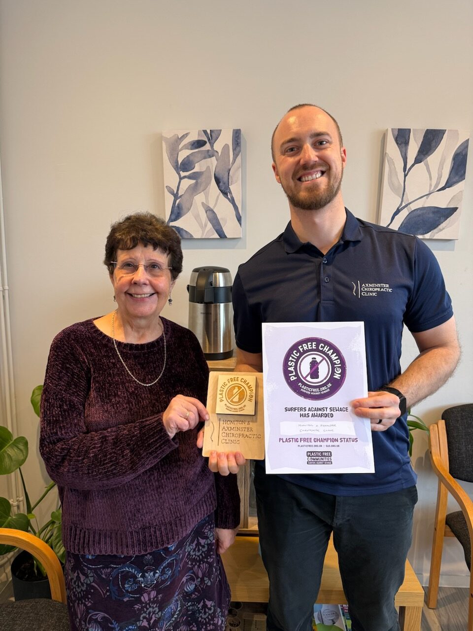 Honiton Chiropractic Clinic has gone plastic free